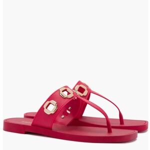 Larroudé Milan Slide‎ Cushioned Sandal (Women), Scarlett Red, Size 8/9, NWT